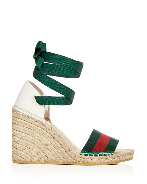 Gucci Ankle Tie Platform Wedge Espadrille Sandals – CUTE SHOE SHOP