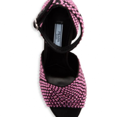 Prada Crystal-Embellished Satin Ankle-Strap Sandals5